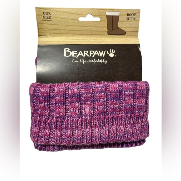 New Bearpaw Women's Knit Cuff Boot Toppers one size pink‎ - Picture 1 of 8